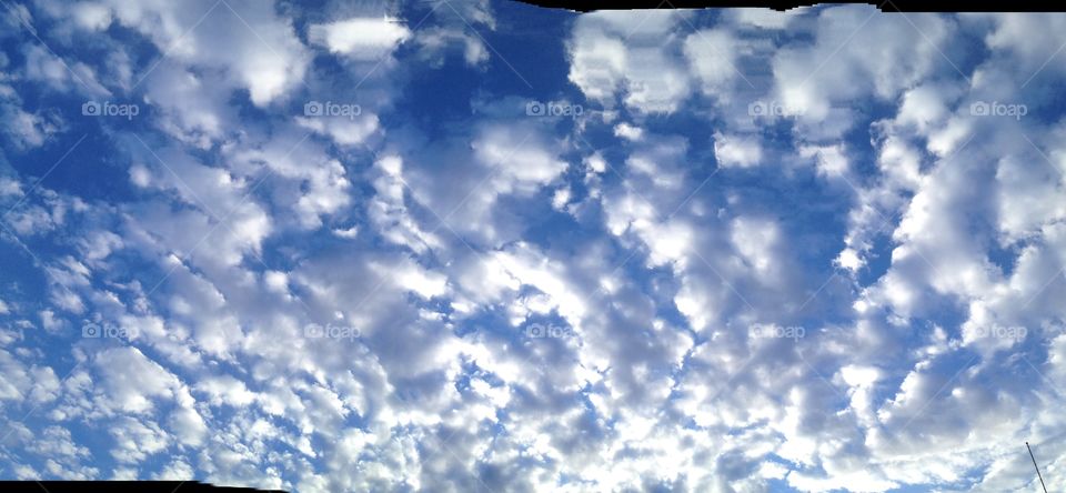 Spotty clouds. Getting to work this morning and could only look up 