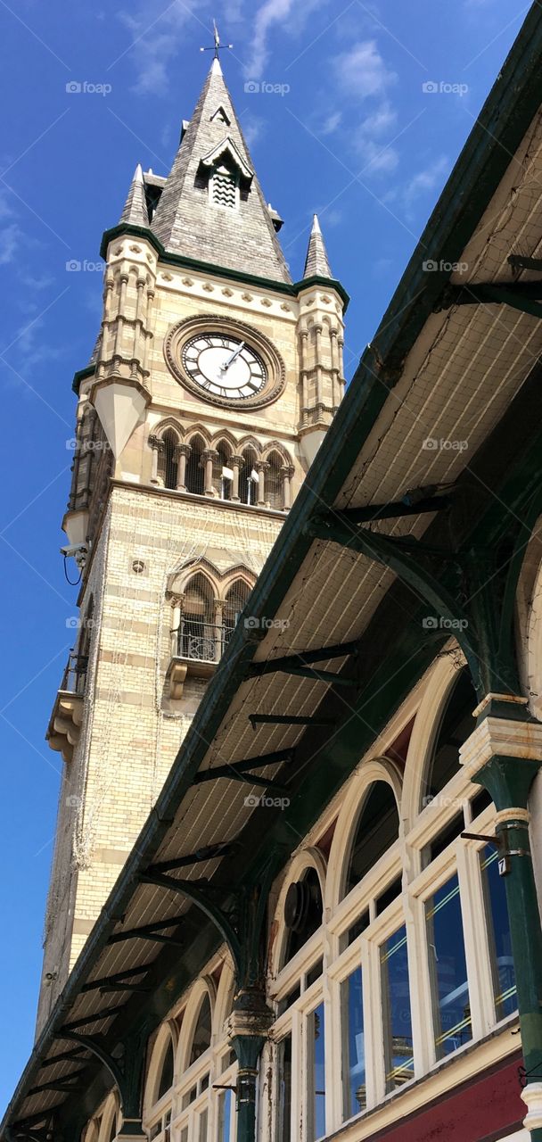 Darlington Historical 19th Century Clock Tower Interesting fact .. The bells inside this tower are the sister bells to those which are housed inside Elizabeth’s Tower at The Houses of Parliament in London the most famous being called Big Ben !