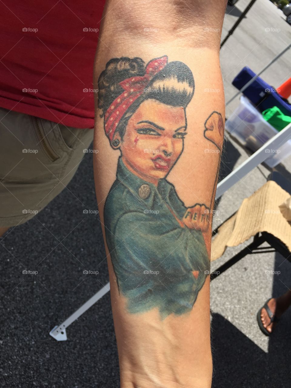 Tattoo of WWII women laborer 