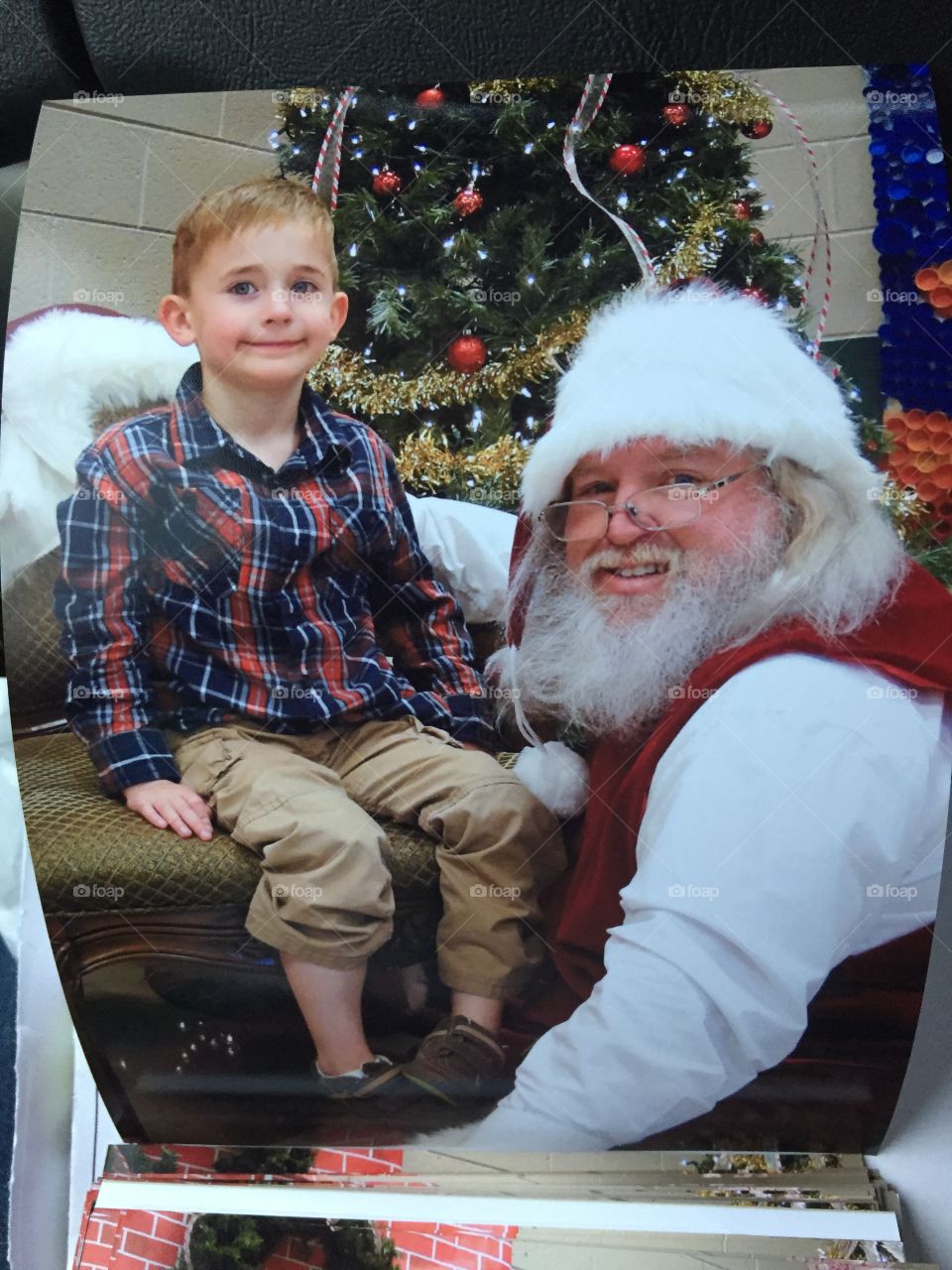 Smiling Boy with Santa
