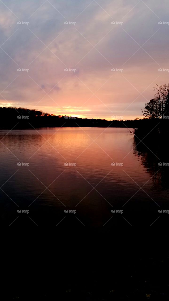 sunset on the lake