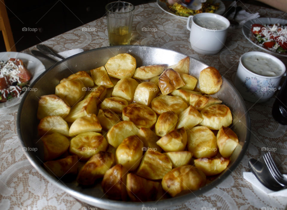 Lunch time, baked potatoes