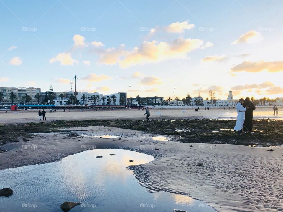 Muslims couple in the beach ( el jadida morocco )