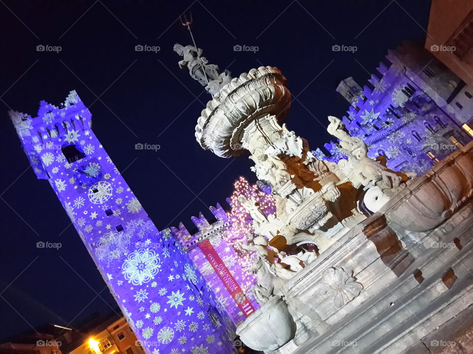 Christmas city churche fountain Nettuno lilla colours