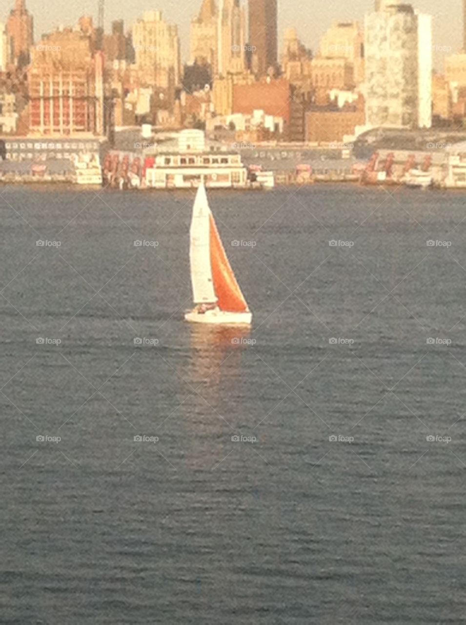 New York harbor sailboat