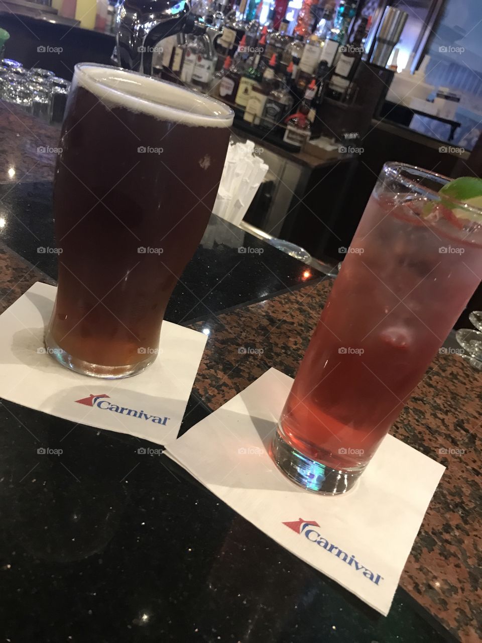 Cocktails at the bar