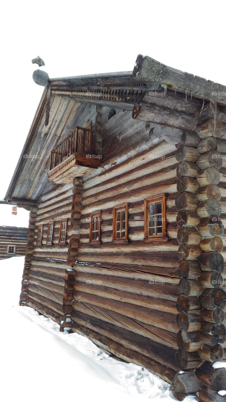 Museum of forest architecture"Malye Karelys"Arkhangelsk. Russia. antique house.