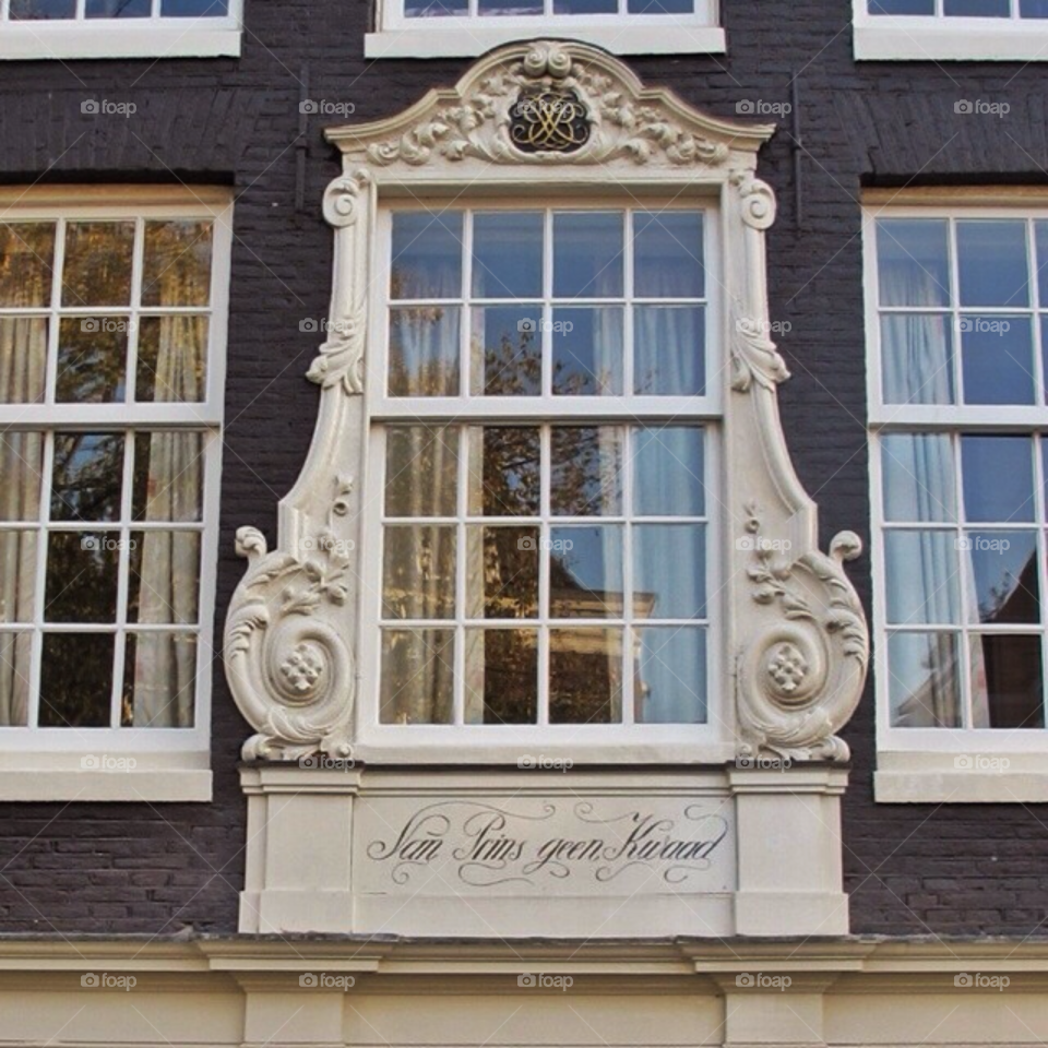 Window from an old canal house in Amsterdam 