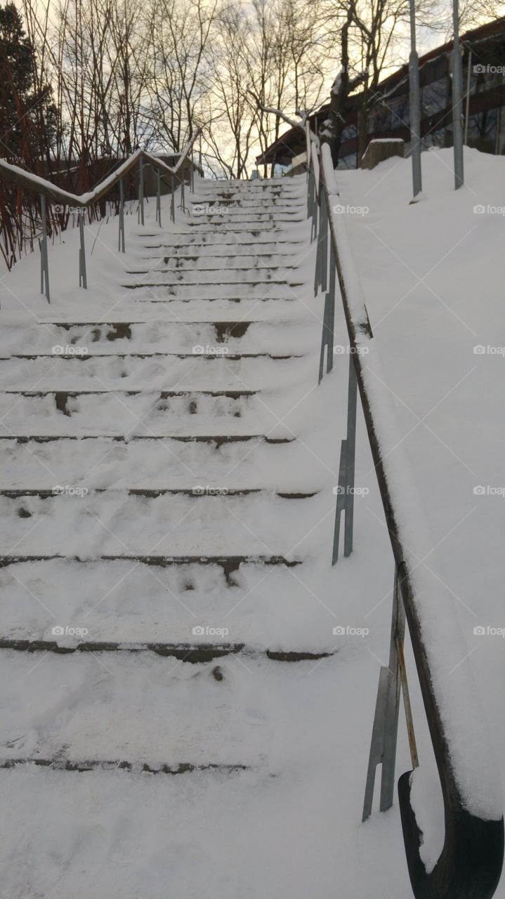 Ice. Snow. Stairs. The worst combination EVER!