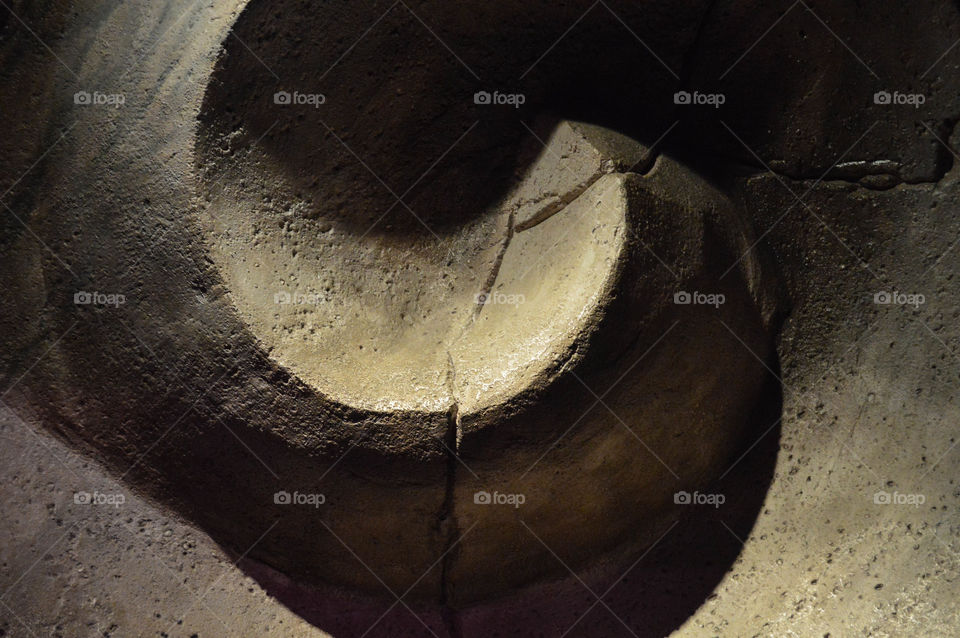 Swirl shape on a stone wall