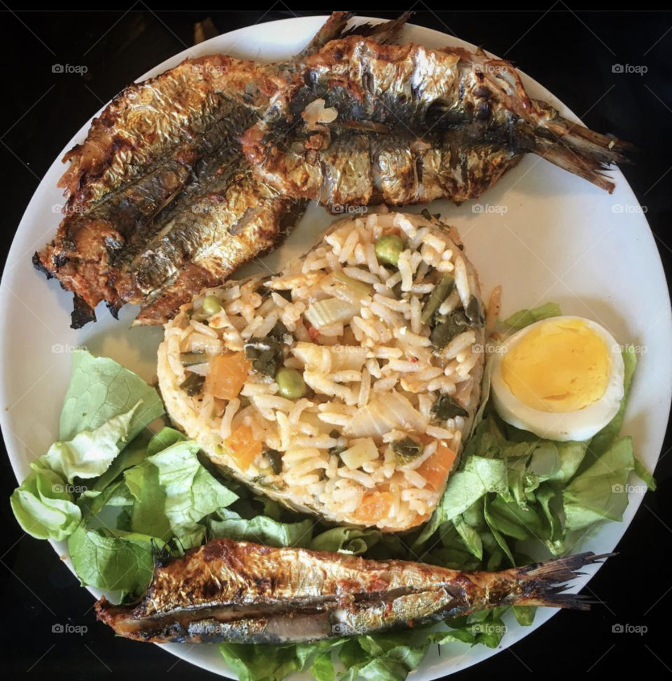 Lunch photo taken from above