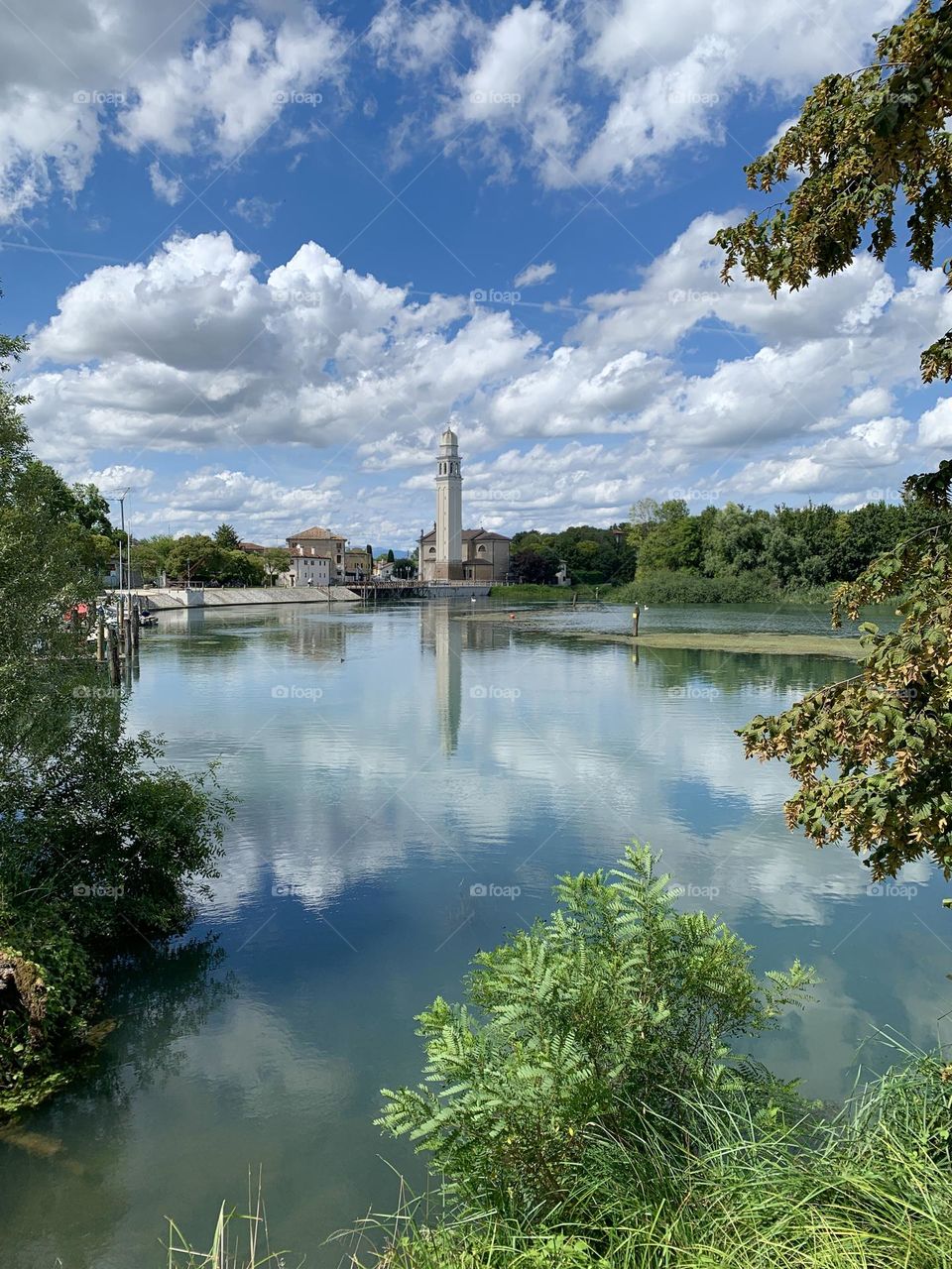 A romantic glimpse of the course of the Sile river on a splendid summer day. This stream is known for being the longest spring river in Italy.
