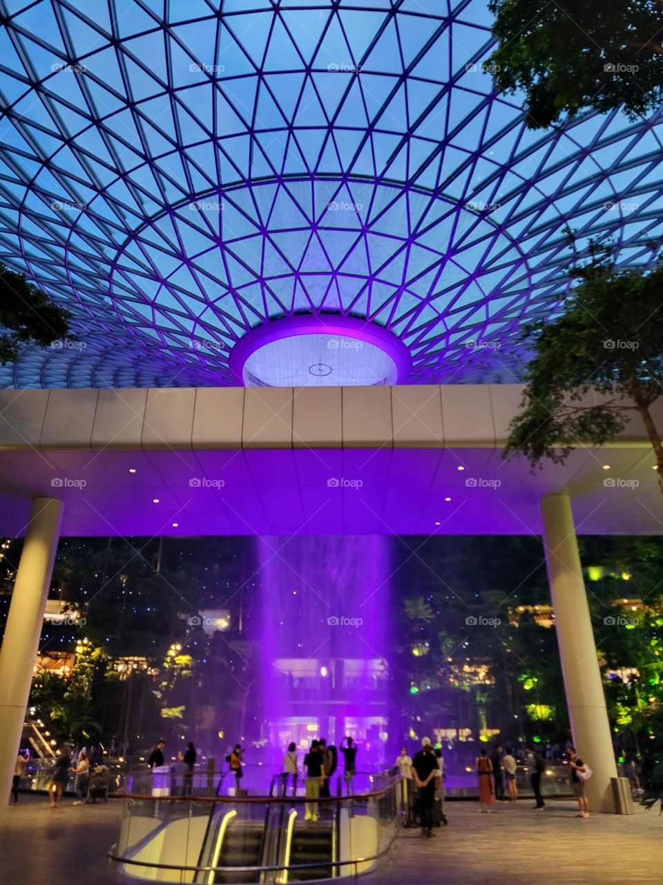 Singapore Airport indoor waterfall