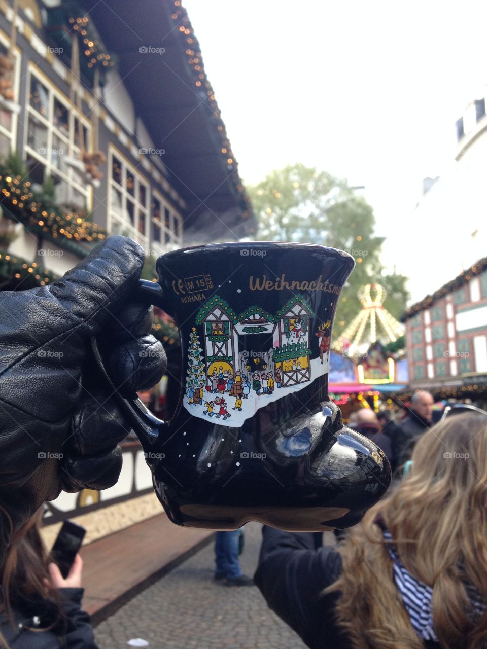 Enjoying a Glühwein at a Christmas market in Cologne 