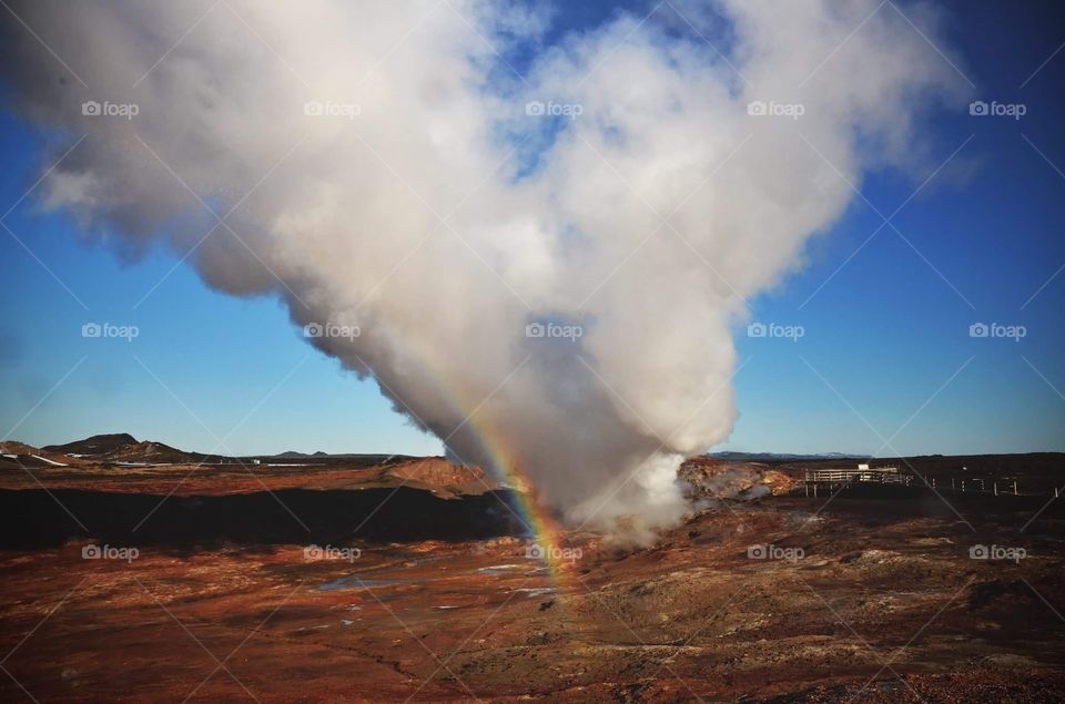 Hot springs area in the South of Iceland