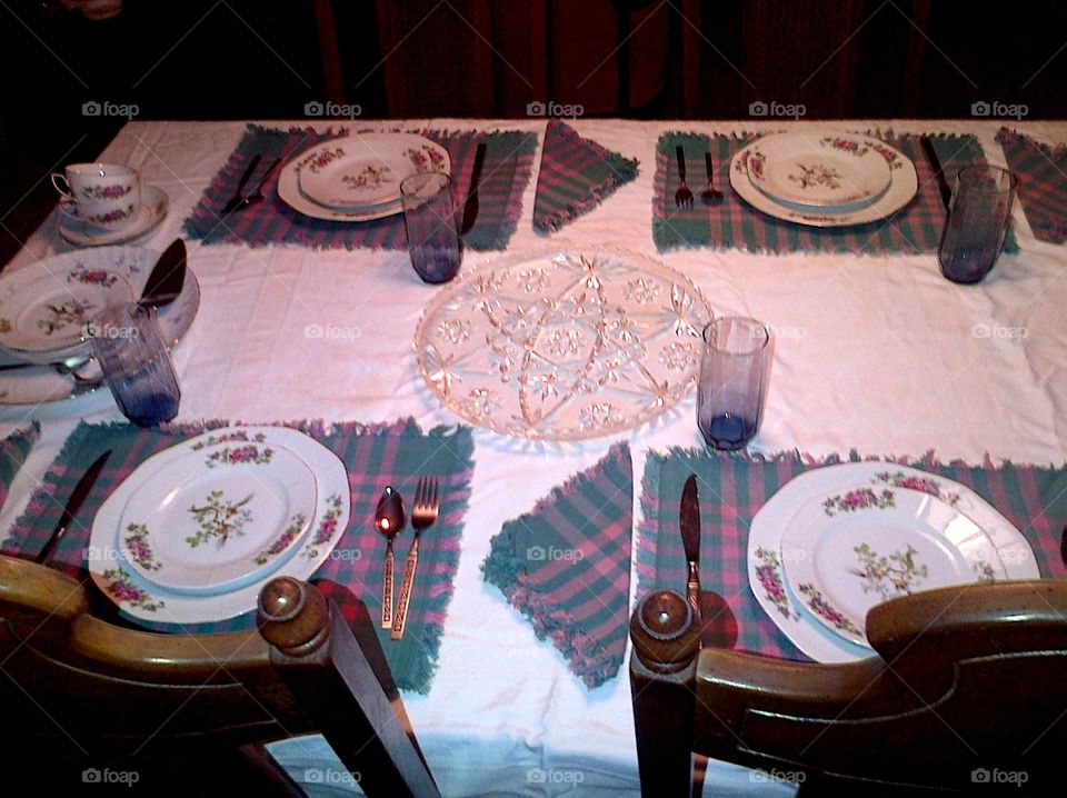 Vintage Table Setting for Family