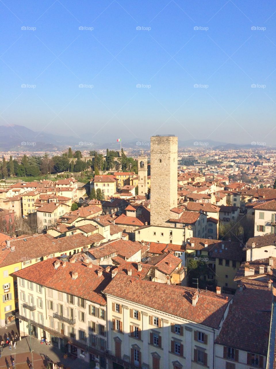 Bergamo, Italy from the clock tower 