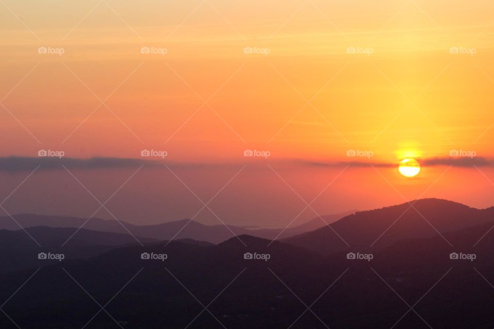 Sunrise from Sa talaia mountain in Ibiza (Spain)