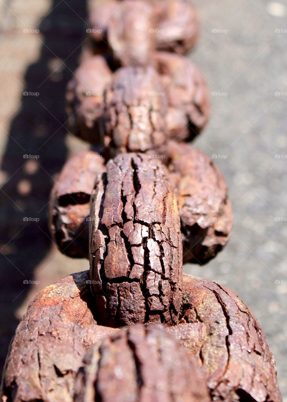 Old rusty anchor chain 