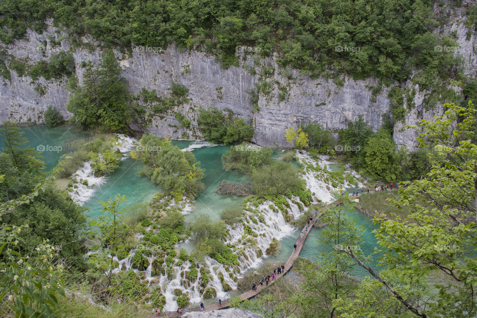 Awesome waterfalls top view