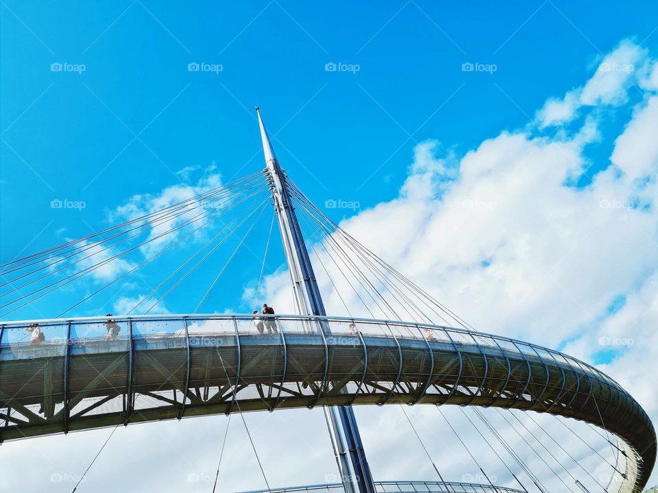 futuristic pedestrian and cycle bridge