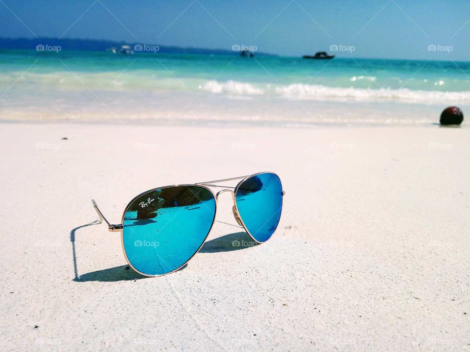Ray ban sunglasses at beach