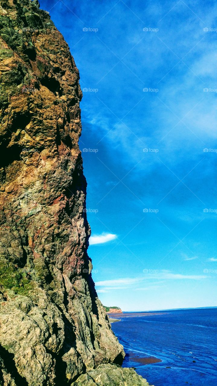 tall cliff at the coast line