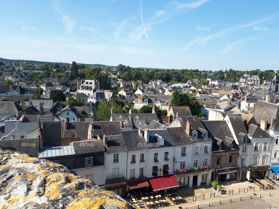 Cityscape from castle tower. Ambuase