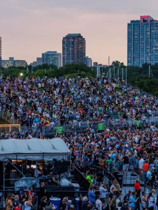 Mass concert crowd