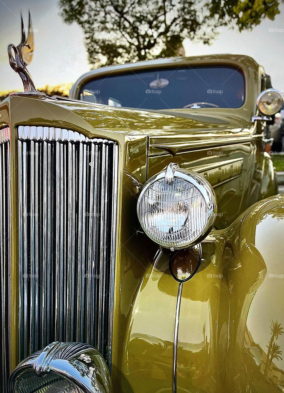 Olive Green Packard Classic Automobile