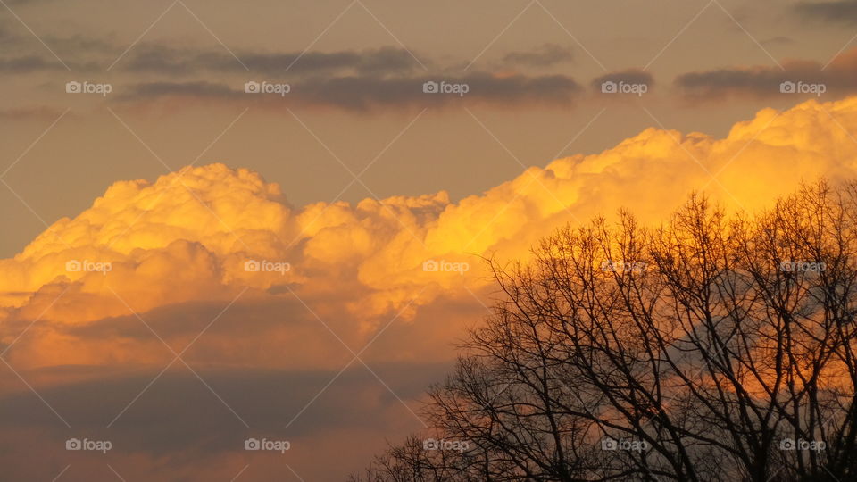 clouds on fire