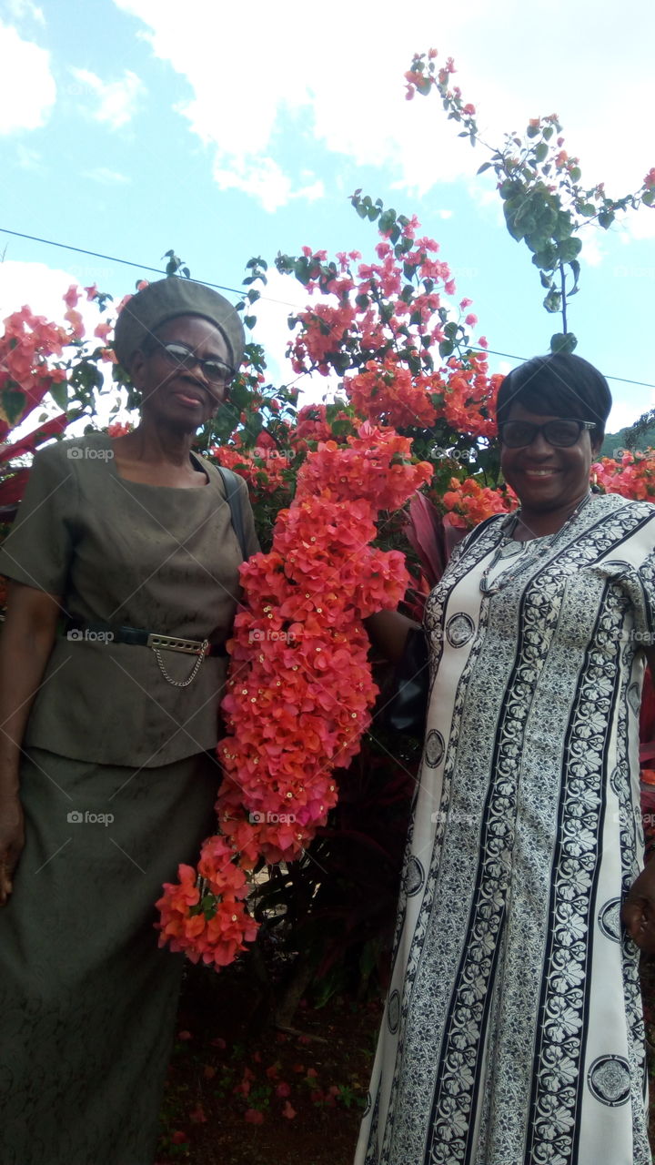 with floral arrangement