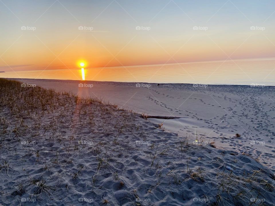 Sunset on the Shores of Lake Superior in the Upper Peninsula of Michigan