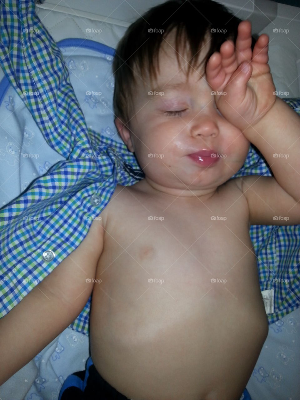 baby tuckered out after a wedding