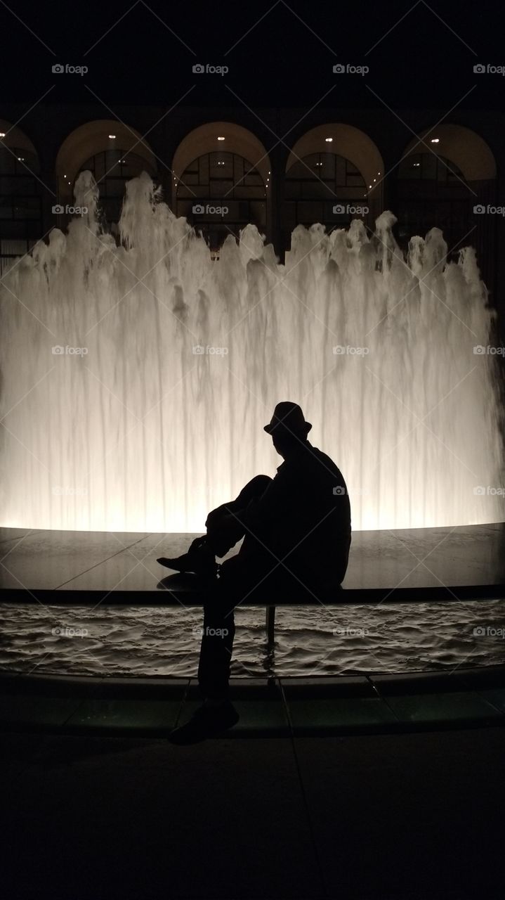 Contemplating at the Fountain