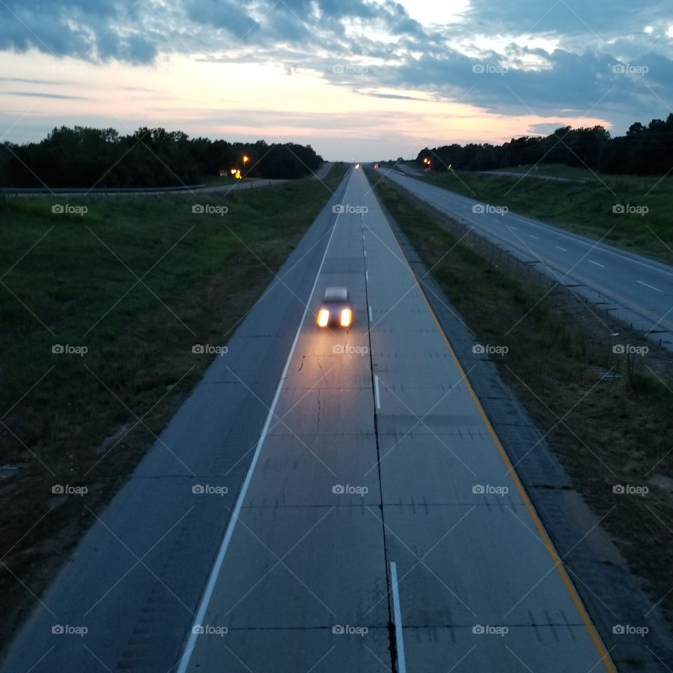 Oklahoma skies and highways