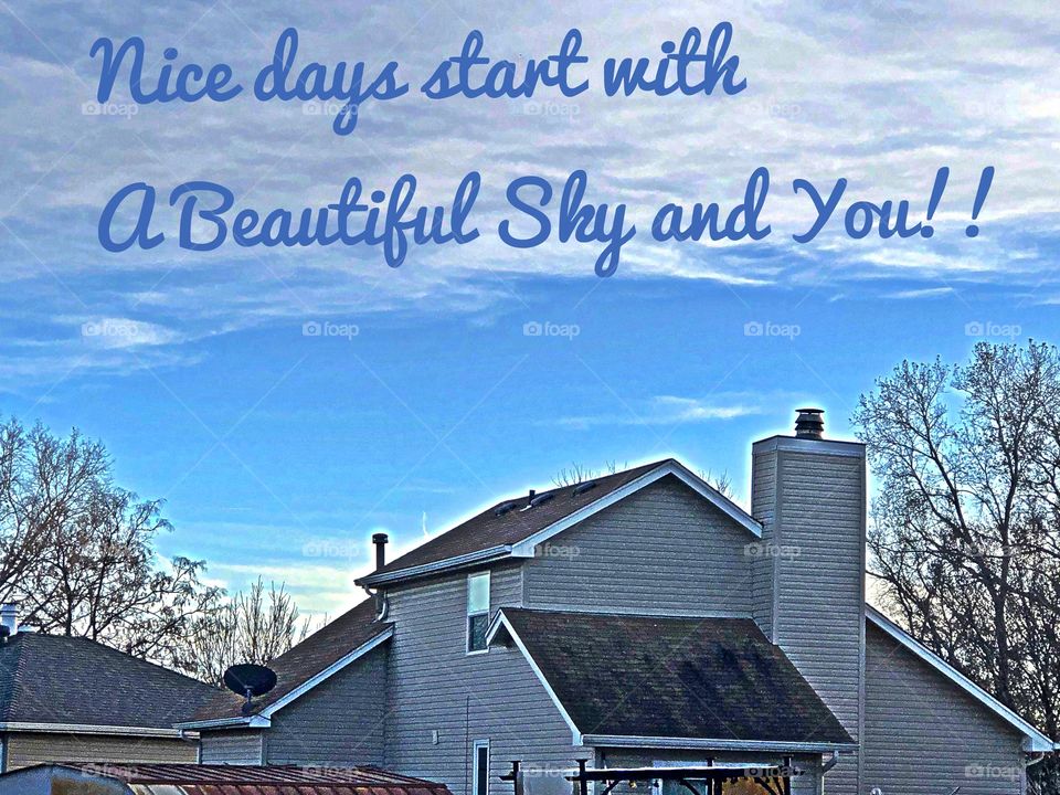 Lovely sky and fun text