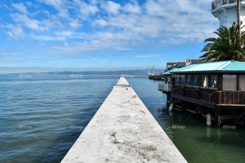Walkway to the Ocean Horizon in San Francisco, Pier 39