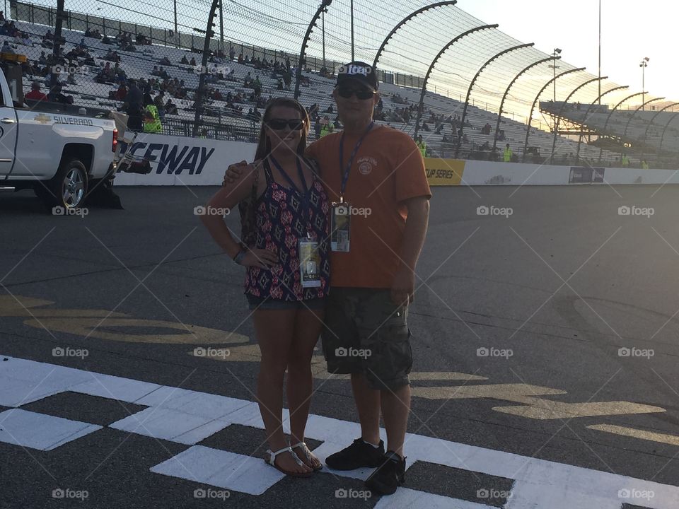 My fiancé and I on the finish line at RIR 🏁