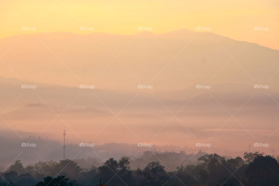 Sunrise over the mountain