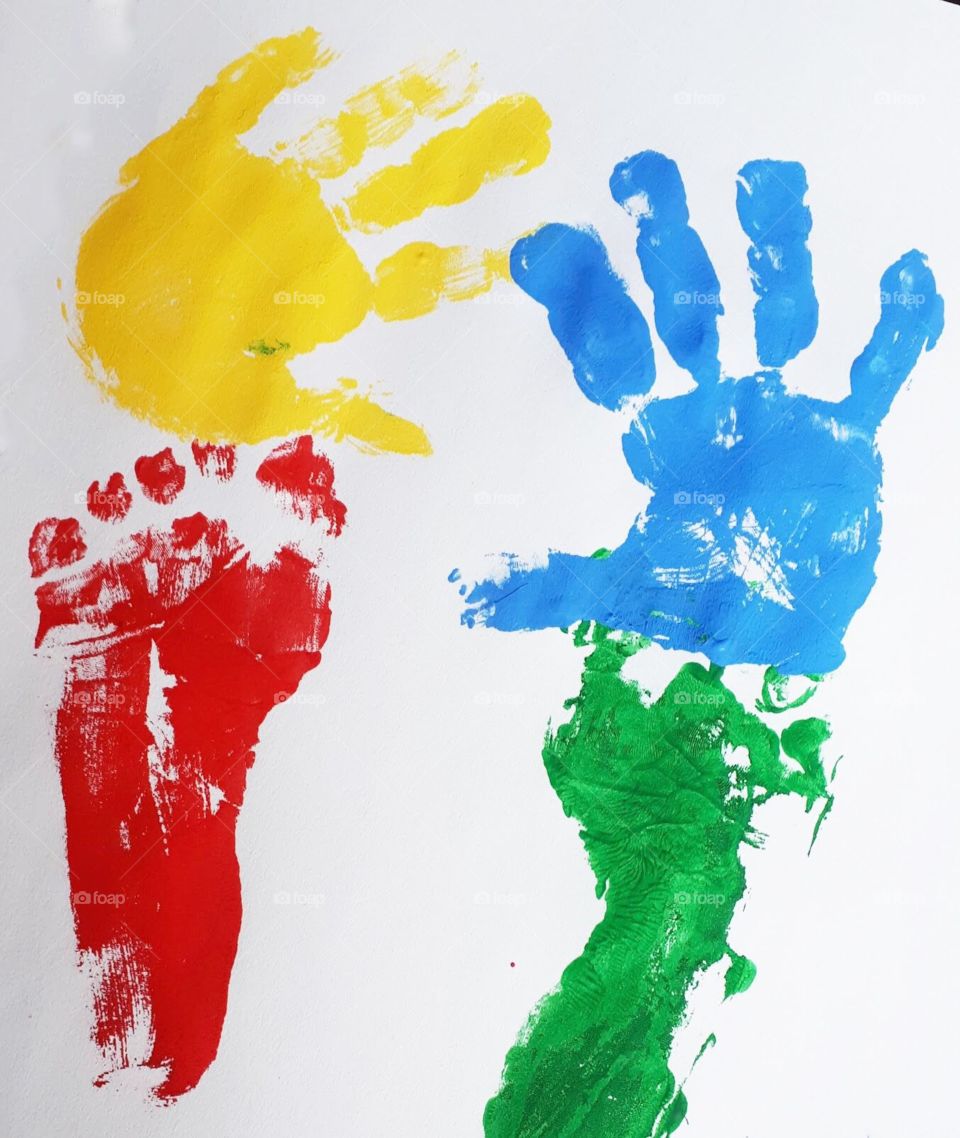 Painted hand and foot prints