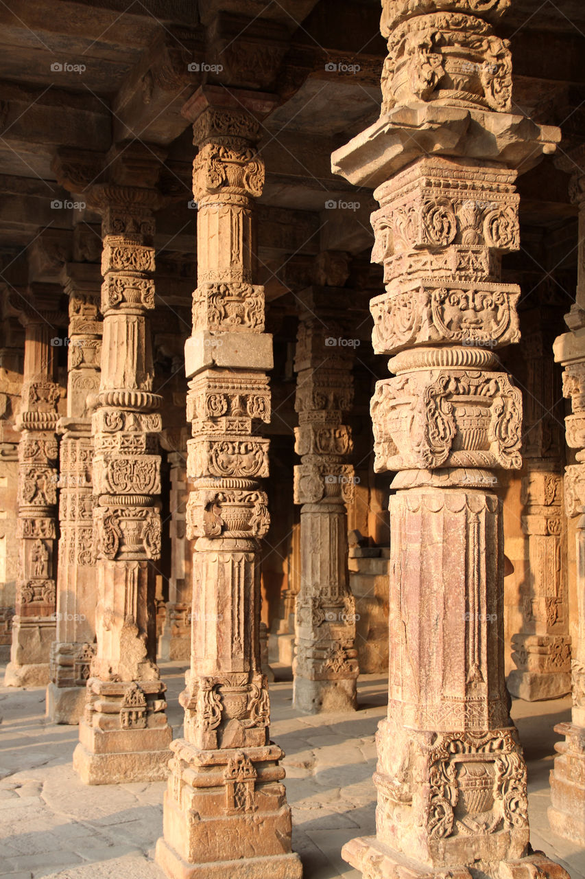 Qutub Minar pillars, New Delhi, India