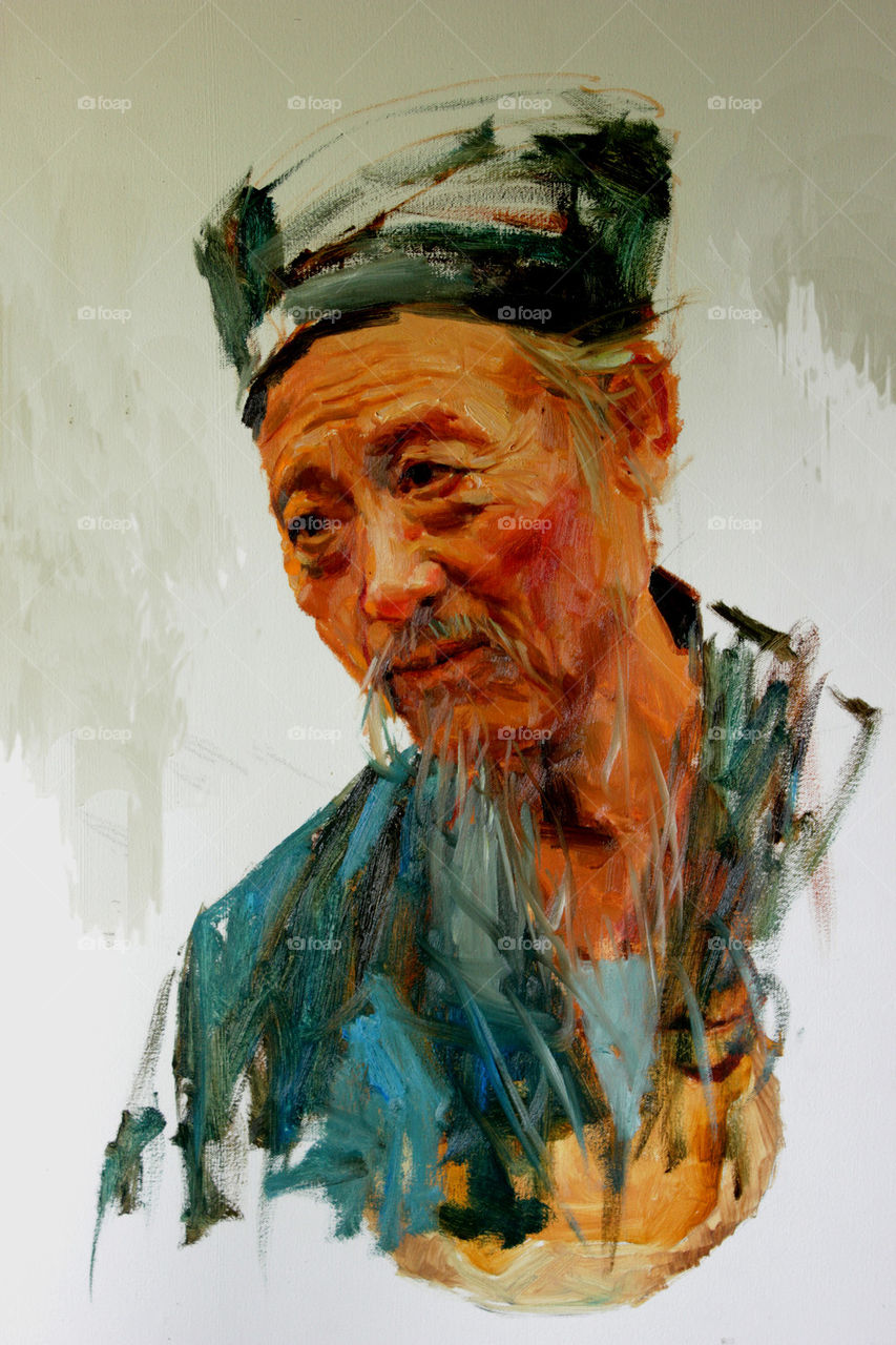 the old man painting