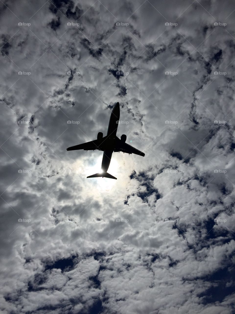 Airplane. Silhouette of a passenger plane