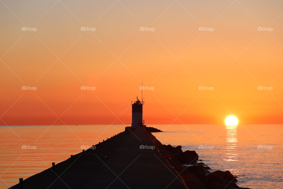 Sunrise Waukegan harbor 