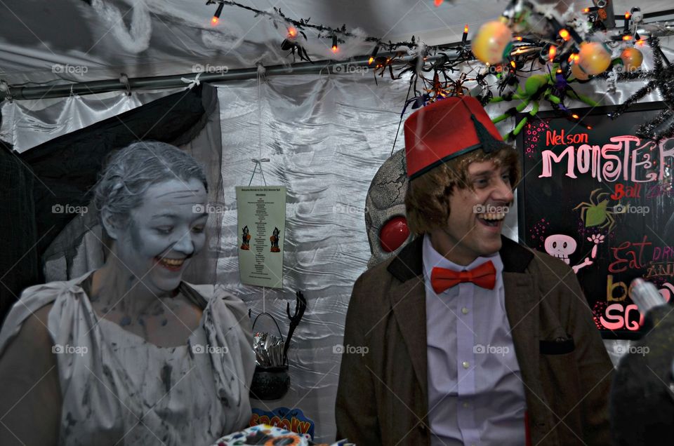 Halloween party guests