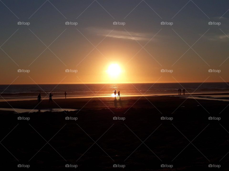 Sunset at Costa da Caparica, Portugal