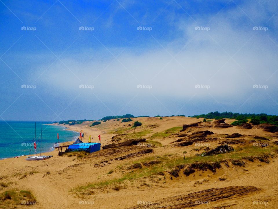 Sand dunes at Issos beach, Corfu, Greece