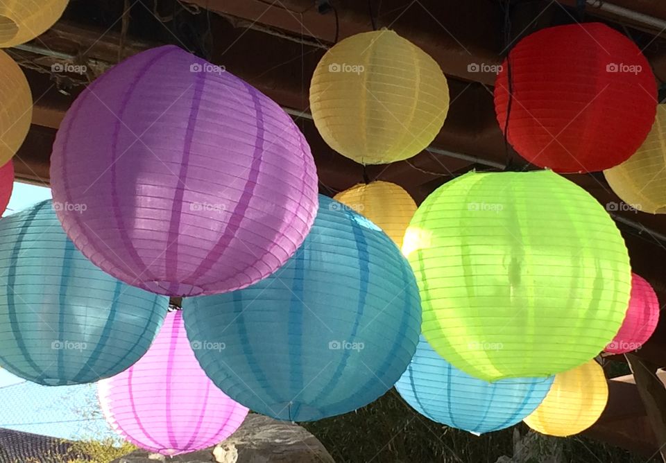 Lanterns under bridge