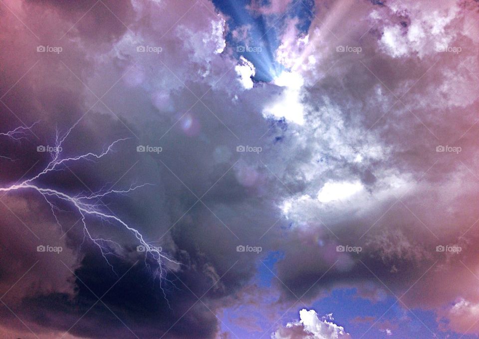 Lightning in the sky